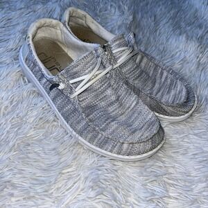 Hey Dude Wendy Sox Women's Glacier Grey Size 7 Slip On Lightweight Comfort Shoes